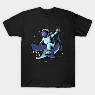 Astronaut with a blue shark T-Shirt